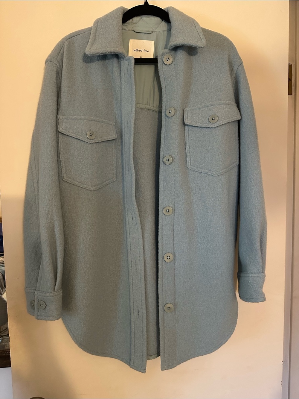 Aritzia | Wilfred The Ganna Powder Blue Wool-Blend Shacket